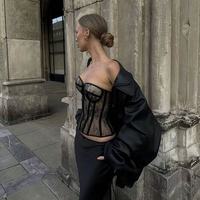 2026 Gran Venta Nuevo Top Sujetador Bustier para Mujer con Diseño de Encaje Jacquard, Transpirable, de Secado Rápido, Control Medio y Diseño de Vendaje, Estilo Slim Urbano