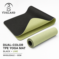 Tapis de yoga Yugaland Commercial Chain bicolore en TPE 183 cm antidérapant, écologique, imperméable, professionnel pour l'entraînement en salle de sport