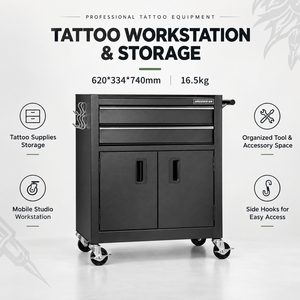 Carrito Rodante para Tatuajes, Gabinete <span class=keywords><strong>de</strong></span> Almacenamiento con Ruedas Bloqueables, Cajones para Herramientas, Salón <span class=keywords><strong>de</strong></span> Belleza, Barbería, Spa, Maquillaje Permanente - Product Image 6