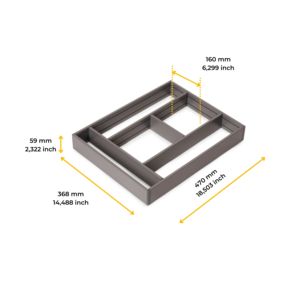 Alumount Gris Anthracite 450x500 Organisateur de tiroirs en aluminium EMUCA 3021935 pour le stockage des sachets de thé et l'organisation du bureau - Product Image 6