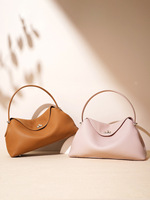 Sac à bandoulière en cuir véritable 2026 – Sac à main tendance en cuir de vachette pour femme, sac bandoulière en cuir grainé souple avec sangle réglable