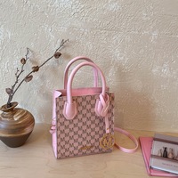 Bolso Mini Tote de Moda 2026 con Estampado de Letras para Mujer, Bolso Cruzado de Cuero PU con Dije Metálico