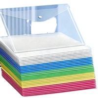 Pochettes de rangement A4 en PVC translucide avec bouton-pression, sacs transparents pour documents, pour l'organisation au bureau, à l'école et en voyage
