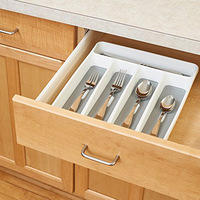 Organisateur de vaisselle, Mini argenterie PP TPR plateau à couverts avec 5 diviseur pour cuillère fourchette couteau