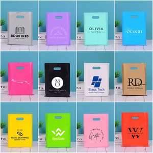 Giá rẻ tùy chỉnh túi nhựa chết cắt túi bền Túi mua sắm với xử lý <span class=keywords><strong>LDPE</strong></span>/HDPE cho doanh nghiệp nhỏ - Product Image 6