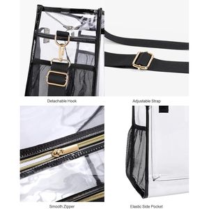 Borsa Tote trasparente approvata dallo stadio PACKISM 12x6x12 per concerti del giorno della partita e Tote Bag promozionale Work-Clear