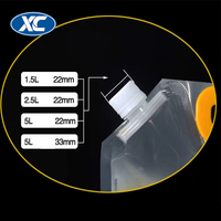 1.5L/2.5L/5L/10L poignée transparente debout liquide bec pochette sac eau/jus/bière/vin refermable liquide en plastique support sac