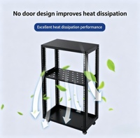 Baie de serveur ouverte 19 pouces 18U 520*1000*600mm à 4 piliers, en acier SPCC laminé à froid, revêtement poudré, armoire réseau mobile.