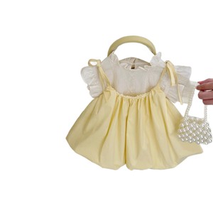 Tongxingyuan Baby Girls Summer Dress Set Cotton Lace Two Piece Princess Outfit Solid Color Thin Fabric Kids Clothing - Product Image 5