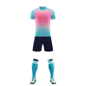 Uniforme de Fútbol Personalizado Sublimado OEM Super Feel 100% Poliéster, Manga Corta Azul/Blanco, Pantalones Cortos de Entrenamiento de Secado Rápido para Verano - Product Image 5