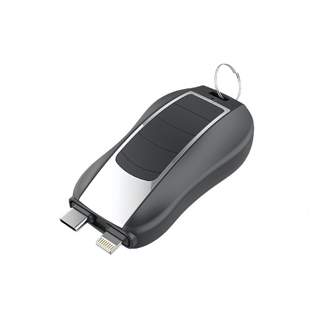 1200mah 2 in 1 Mini Keychain Power Bank Emergency Phone Charger Type-c Camping Outdoor Keychain Power Bank for iphone