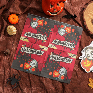 Halloween Printed Paper Napkins 330mm Square Disposable Tableware For Festival Celebration Party Decor - Product Image 2