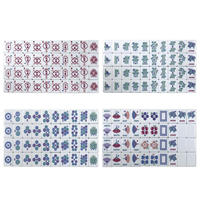 Nouveauté : Jeu de Mahjong américain Bam Bird bleu perle transparent, 160 tuiles gravées en acrylique