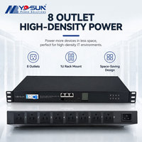 PDU 1U 19 pouces à 8 prises US contrôlées intelligentement avec port Ethernet pour surveillance réseau à distance