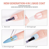 Vernis à ongles gel transparent professionnel super brillant 15 ml – Base et Top Coat transparents, gel UV à retirer par trempage, Top Coat sans résidu