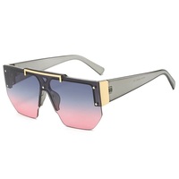 Lunettes de soleil tendance surdimensionnées à monture demi-cerclée, style décontracté, grandes montures pour la conduite, la plage et les activités de plein air