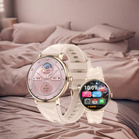 Montre connectée AMOLED pour femmes, tracker de santé et de forme physique, moniteur de fréquence cardiaque et de sommeil, montre-bracelet ronde ODM