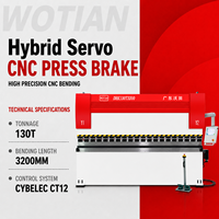 Presse plieuse CNC WE67K 130T3200MM à haute efficacité, contrôle d'angle de précision, recul de précision
