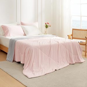 Mantas refrescantes para personas que duermen con calor <span class=keywords><strong>y</strong></span> sudores nocturnos, edredón gris de verano para cama tamaño Queen, transpirable, ligero <span class=keywords><strong>y</strong></span> suave como la seda - Product Image 4