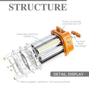 STOCK LOCAL AUX ÉTATS-UNIS Lumière de travail temporaire industrielle Luminaire de chantier à guirlande Lumière de chantier extérieure 150W 100-277VAC FICHE US - Product Image 5