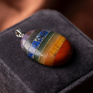 Pendentif ovale en cristal de chakra avec finition polie pour la décoration de la maison - Thème REIKI - Product Image 3