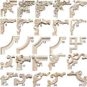 Dekoratif ahşap oyma köşe onlay ve aplike antika Onlays pervaz - Product Image 5