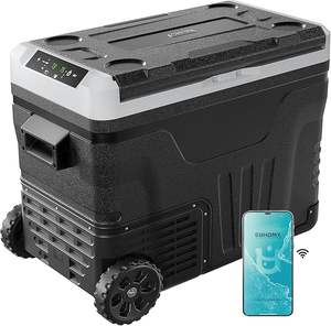 Euhomy-Refrigerador portátil de 35L para coche, nevera de camping con ruedas y 2 cestas - Product Image 1