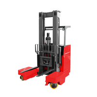 Chariot élévateur omnidirectionnel autoporté 2,5 tonnes avec déplacement latéral, mât pour allées étroites, transpalette multidirectionnel, chariot d'entrepôt certifié CE