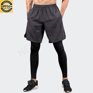 Wholesale Custom Men's Fitness Sports Breathable <b>Shorts</b> Quick Dry Jogging <b>Trousers</b> Two Piece Chaps - Product Image 1