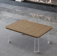 Table basse de salon en aluminium pliable de style japonais avec un design minimaliste moderne