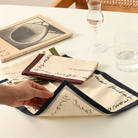 WML044 Serviettes en coton et lin imprimées en gros, style nordique classique, respirantes, décoratives, torchons de cuisine, absorbantes, nappes de table