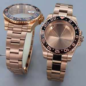 <span class=keywords><strong>GMT</strong></span> 40mm Caja de reloj de oro rosa Cristal de zafiro Correa de acero inoxidable Ajuste NH34 NH35 NH36 ETA2824 PT5000 Movimiento 100M Impermeable - Product Image 4