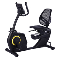 Vélo couché à transmission par courroie avec volant d'inertie de 4,5 kg, contrôle programmé, fréquence cardiaque, compteur kilométrique, calories, pour entraînement cardio à domicile