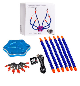 <span class=keywords><strong>Troisième</strong></span> <span class=keywords><strong>main</strong></span> d'aide à la soudure, bras Flexible à 6 griffes, support de fer à souder, outil de réparation de soudage PCB, Station de soudage - Product Image 6