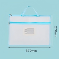 Bolsa de malla para documentos con letra A5, carpeta de archivos transparente con doble cremallera, gran capacidad, almacenamiento para escuela y oficina, papelería