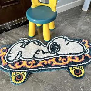 Desenhos animados skate cão Projetado banheiro antiderrapante mat entrada porta absorvente mat forma personalizada tufados sala de estar área tapete