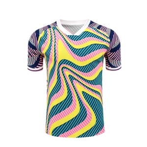 Maglia da Calcio Premium RM Estetica con Stampa Onda Psichedelica ad Alta Fedeltà, Maglietta Sportiva di Grado Superiore da 220 Grammi - Product Image 1
