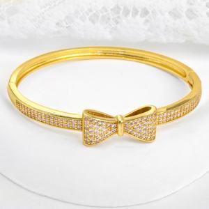 New Design Trendy 14K Gold Plated Brass Zircon <b>Cuff</b> <b>Bracelet</b> for Women Gift - Product Image 3