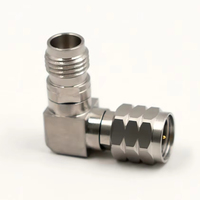 Adaptateur coaxial RF à angle droit 1,85/2,4-JWKG, mâle 1,85 mm vers femelle 2,4 mm, DC-50 GHz, connecteur à ondes millimétriques en acier inoxydable
