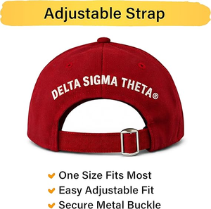 Cappellino da Baseball Delta Sigma Theta 13 con Ricamo in Ciniglia, Regolabile, in Cotone Rosso Cremisi, Cappello Sorority all'Ingrosso - Product Image 5