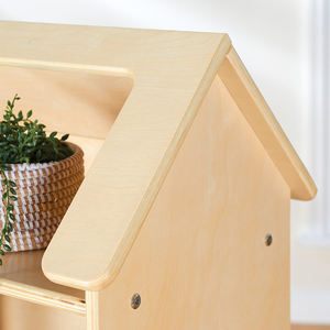 Meilleures ventes Chambre à coucher en bois pour enfants Forme de maison Étagère Livre Jouet Organisateur de stockage avec maison de poupée Cabinet pour le salon - Product Image 4