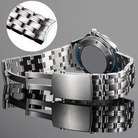 Bracelet de montre en acier inoxydable massif de 20 mm pour hommes, bracelet en métal à extrémités courbées pour Omeg PLANET OCEAN 007/SEAMASTER/300/600