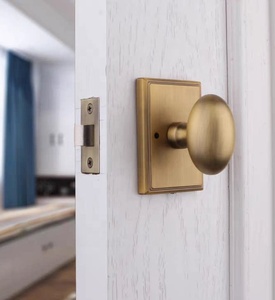Dernier modèle de serrure de porte intérieure dorée de luxe et haut de gamme, style américain, serrure de salle de bain française, serrure à canal, poignée de porte sans clé - Product Image 1