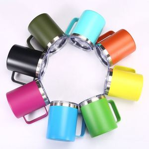 Generic 12oz <b>Double</b> <b>Wall</b> Vacuum Insulated Office Mug 304 Stainless Steel American Style Handle Coffee Cup - Product Image 1
