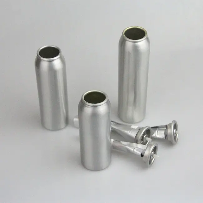 High Quality Shiny Silver Empty Aluminum Aerosol Can With Accessories