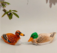 Ensemble de jouets d'animaux en bois sculpté, canard, jouet éducatif préscolaire pour enfants