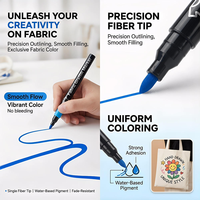 Marqueur textile lavable permanent pour vêtements, marqueur de peinture textile DIY pour T-shirt, toile et art