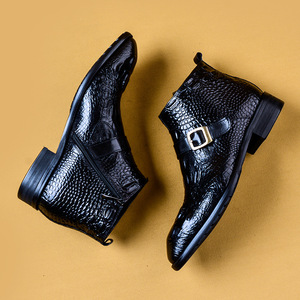 Botas de Tobillo de Cuero Genuino 2025 para Hombre, Lavables, Hechas a Mano con Tecnología Goodyear, Estilo Retro, Amekaki, con Cordones - Product Image 4