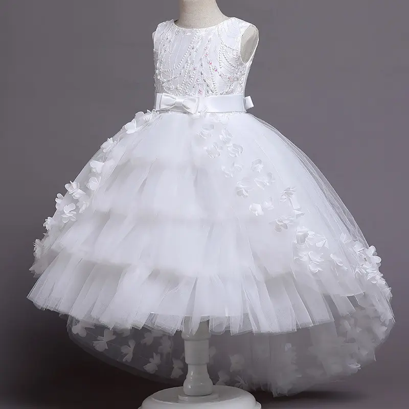 Toddler Cô Gái Đảng Tutu Gown Trẻ Em Dresses Cho Cô Gái 1-7 Năm 2023 Công Chúa Cô Gái Màu Hồng Dresses Sinh Nhật Đảng Lưới Ăn Mặc