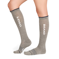 Chaussettes de sport à compression du genou personnalisées, absorbant la transpiration, respirantes, en bambou, chaussettes de sport personnalisées, chaussettes hautes pour hommes